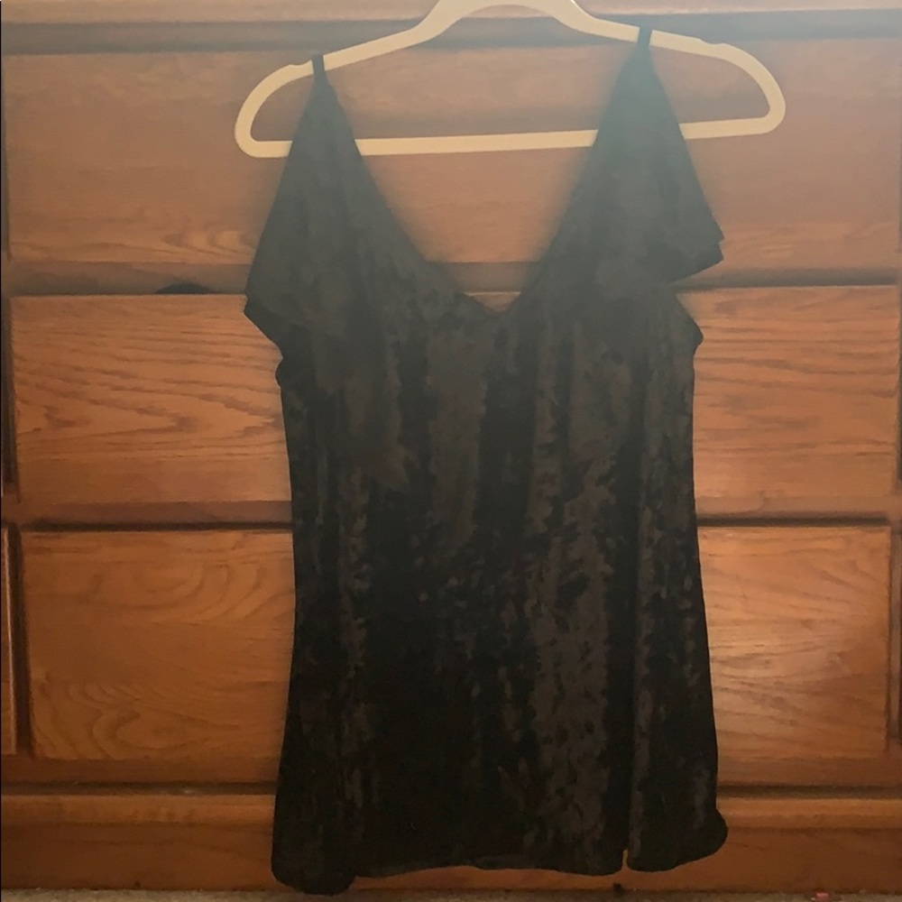 Black velvet tank NWT